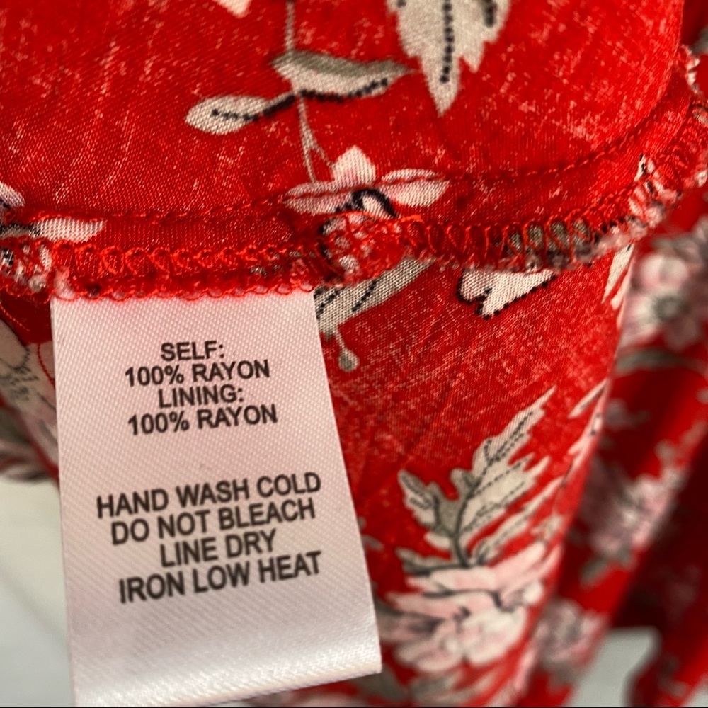 Lulu's Red Floral Print Midi Dress - Picture 9 of 9